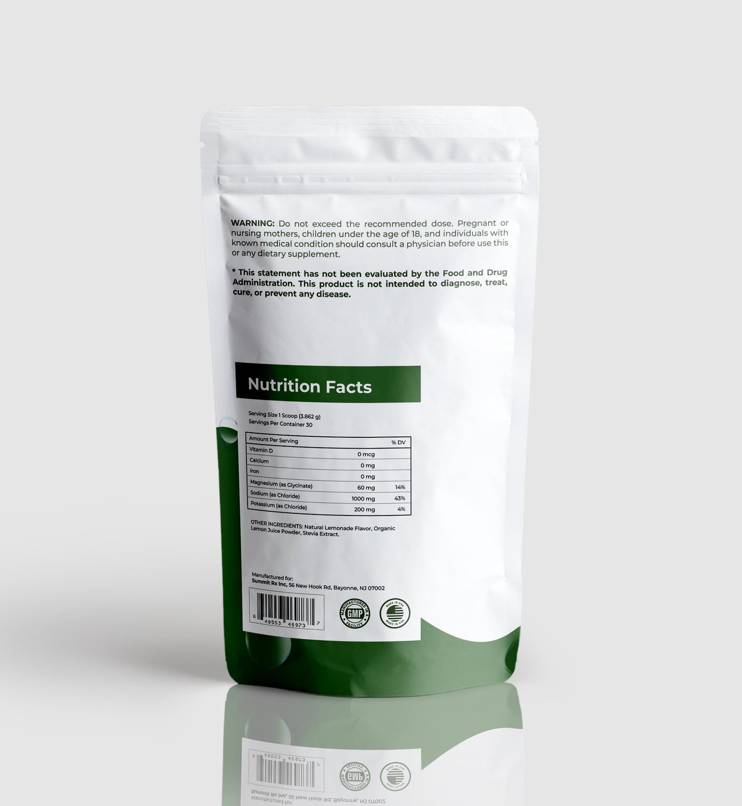 Electrolyte Powder - Vitamin D, Calcium, Magnesium (as Glycinate), Sodium & Potassium (as Chloride)