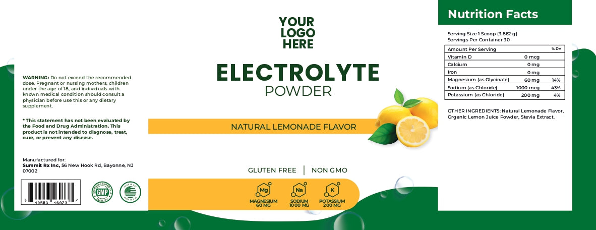 Electrolyte Powder - Vitamin D, Calcium, Magnesium (as Glycinate), Sodium & Potassium (as Chloride)