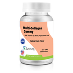 Multi-Collagen Gummy, 2.5g, Vitamin C, Biotin 500 mcg, Hyarulonic Acid, Peach Flavor