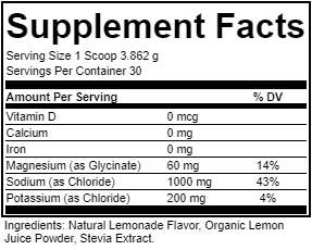 Electrolyte Powder - Vitamin D, Calcium, Magnesium (as Glycinate), Sodium & Potassium (as Chloride)