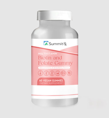 Multivitamin Gummy, 2.5 g, Biotin 5000 mcg, Folate, Pantothenic Acid, Zinc, Cherry and Strawberry,