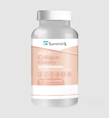 Multi-Collagen Gummy, 2.5g, Vitamin C, Biotin 500 mcg, Hyarulonic Acid, Peach Flavor