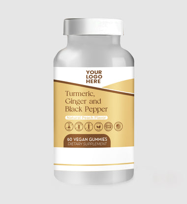 Turmeric, Ginger and Black Pepper Gummy, 3g, Natural Peach Flavor, Non- GMO, Vegetarian