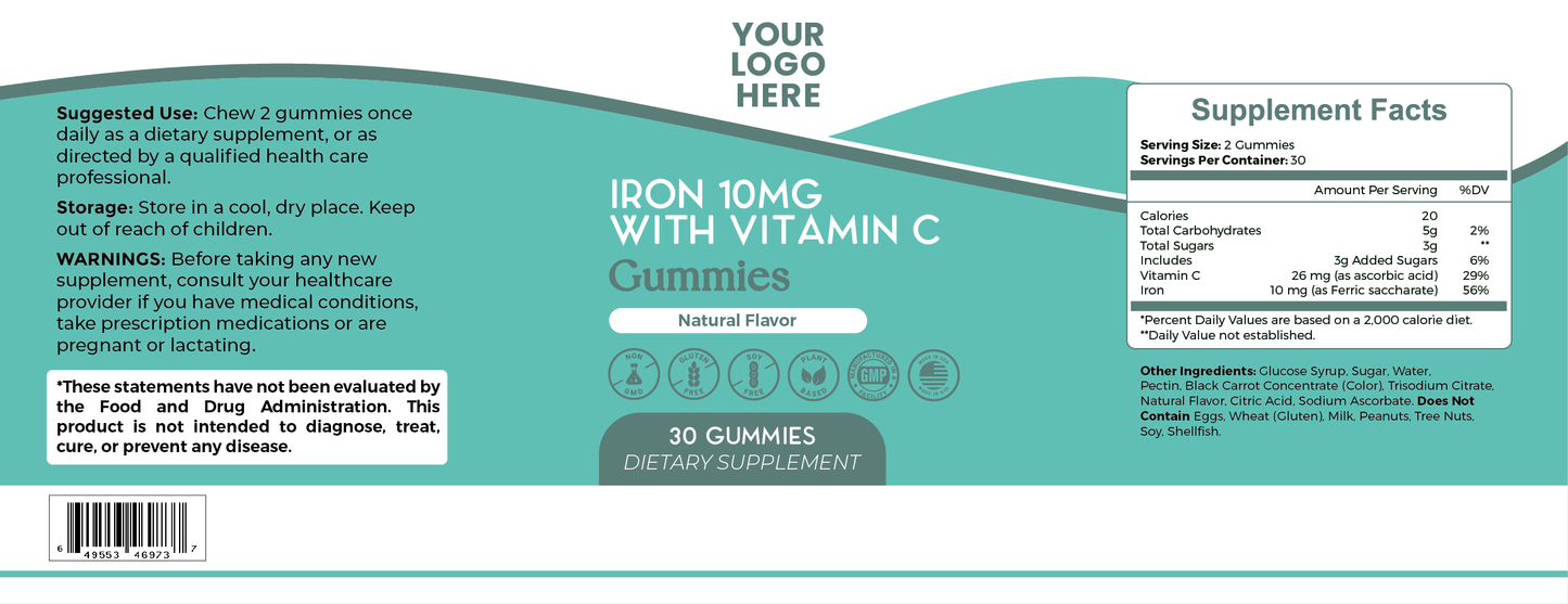 Iron 10MG With Vitamin C Gummies