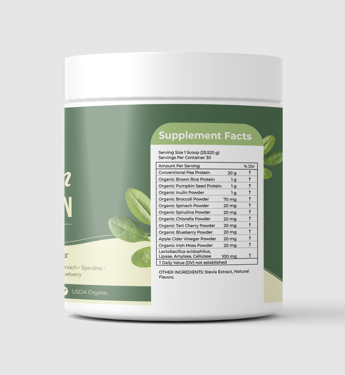Vegan Protein - Coventional Pea Protein, Organic Brown Rice Protein, Organic Pumpkin Seed Protein, Organic Inulin Protein, Non-GMO