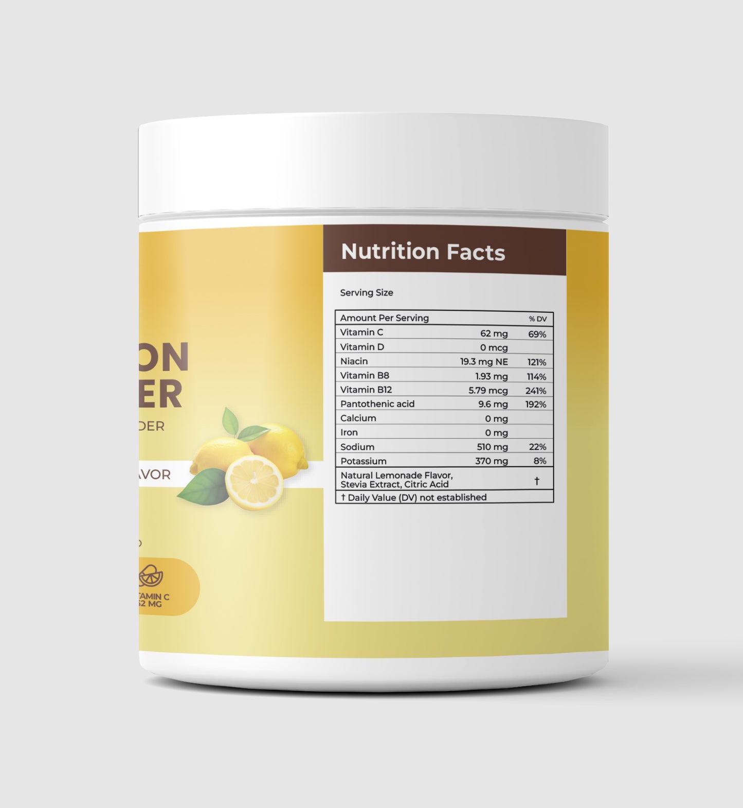 Hydration Multiplier - Vitamins (C,D,B8,B12), Niacin, Pantothenic Acid, Citric Acid & Natural Lemonade Flavor