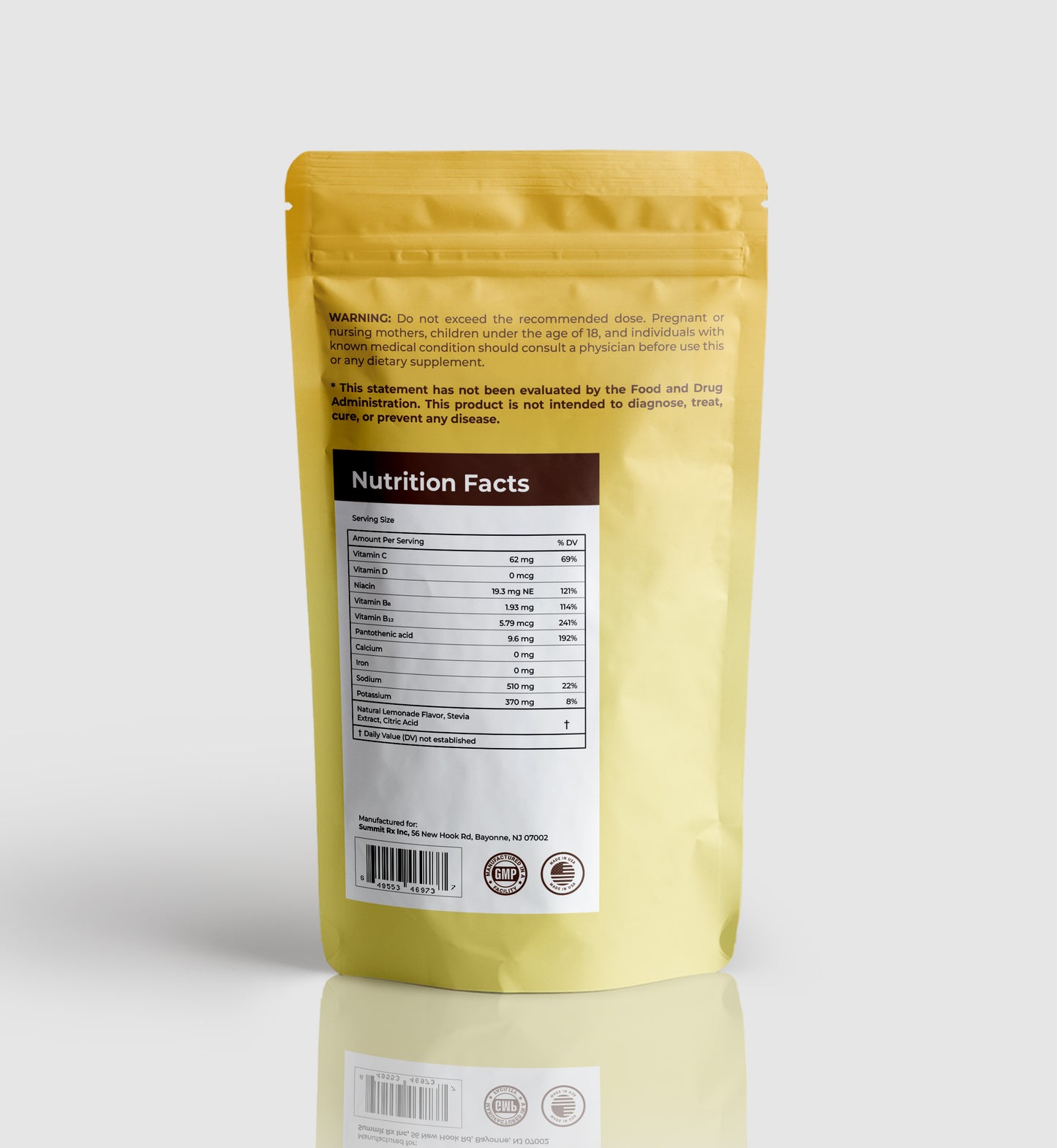 Hydration Multiplier - Vitamins (C,D,B8,B12), Niacin, Pantothenic Acid, Citric Acid & Natural Lemonade Flavor