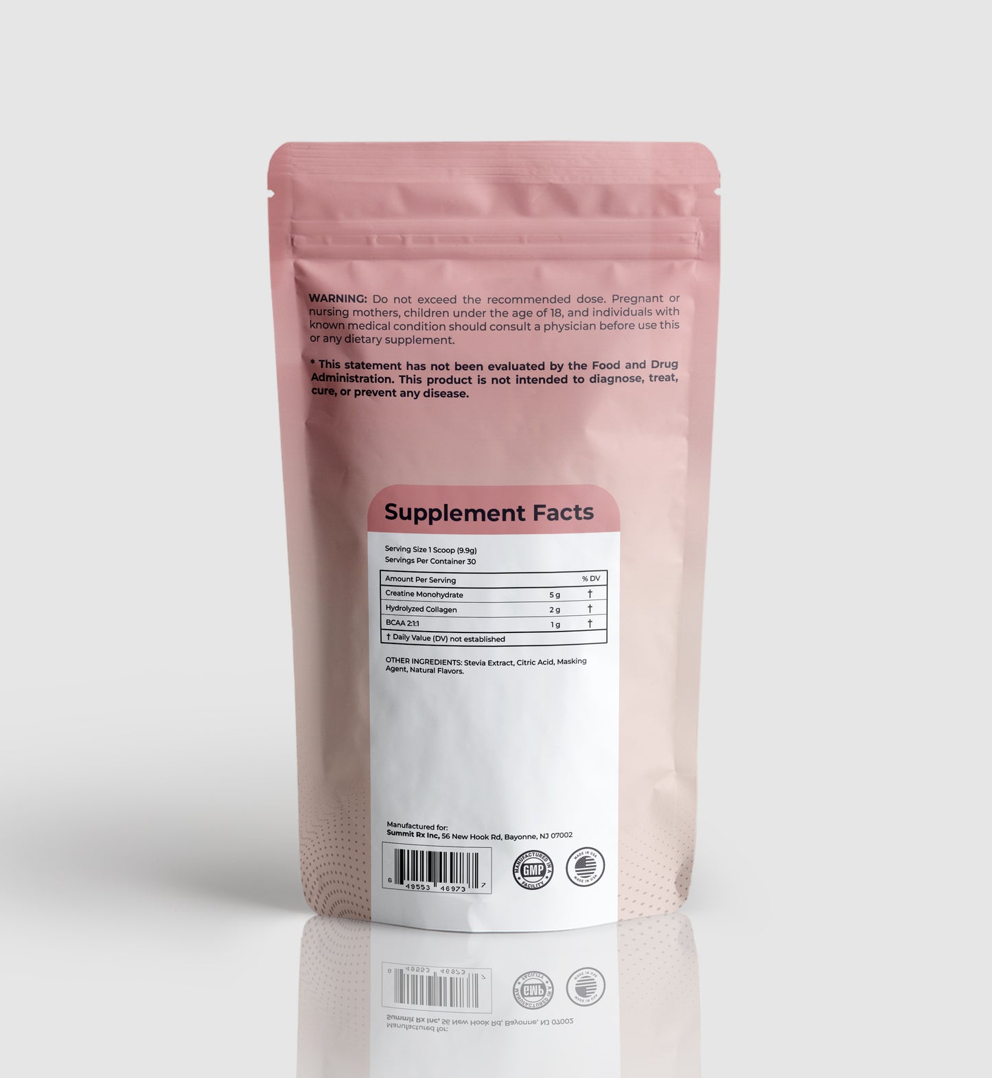 Creatine Powder for Women - Creatine Monohydrate, Hydrolyzed Collagen, BCAA 2:1:1, Citric Acid, Natural Flavors