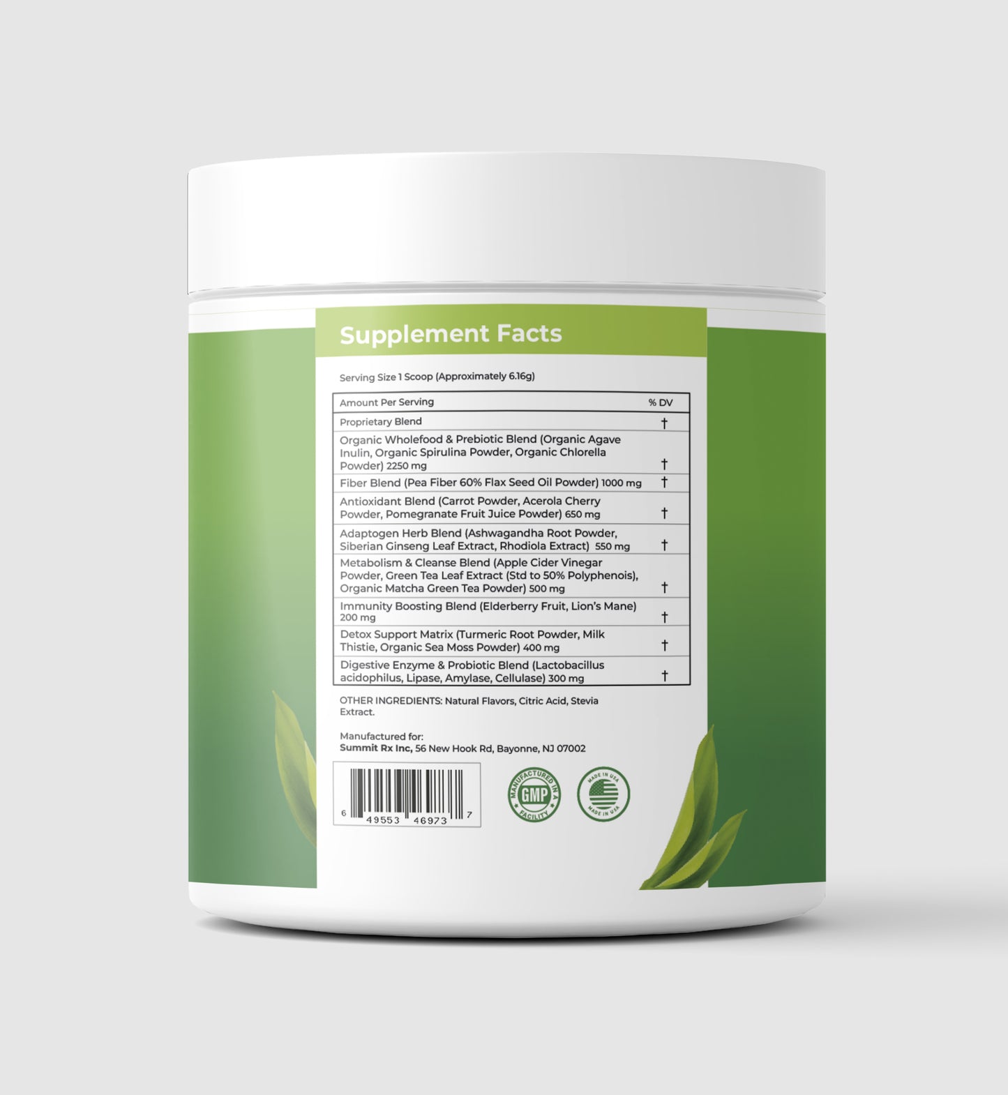 Supergreens Powder - Organic Wholefood & Prebiotic, Fiber & Adaptogen, Antioxidant, Metabolism & Cleanse, Immunity & Detox, Non-GMO, Vegetarian