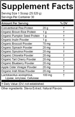 Vegan Protein - Coventional Pea Protein, Organic Brown Rice Protein, Organic Pumpkin Seed Protein, Organic Inulin Protein, Non-GMO